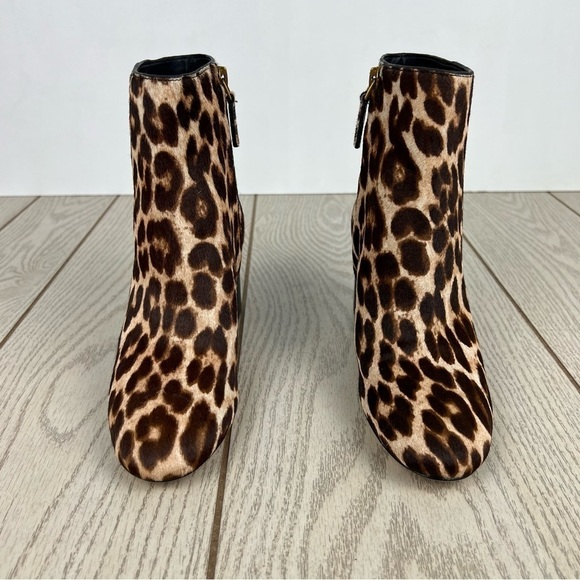 Tory Burch Brooke Leopard Calf Hair Ankle Heeled Booties 6 Brown/Tan/Black $398 - Picture 2 of 10
